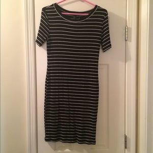 black with white stripes dress from forever 21