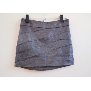 Express Metallic Silver Bandage Mini Skirt