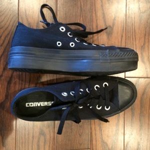 All Black Platform Converse