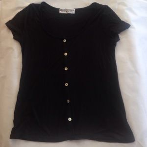 Button up black t-shirt