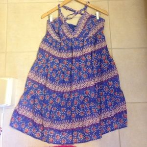 A Crossback Blue Flowery Dress