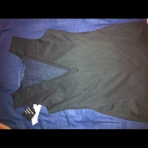 Black mini dress! Mesh vneck front and sides