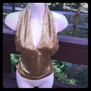 Gold chain open back top. Super sexy 100% metal