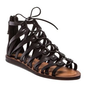 Dolce Vita 'Fray' Gladiator Sandals 7 Black