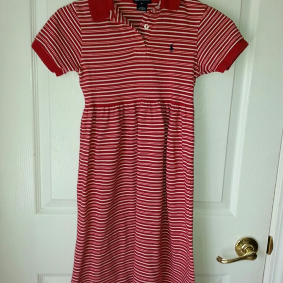 Girls 6x red striped Ralph Lauren dress
