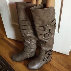 JustFab grey over the knee boots