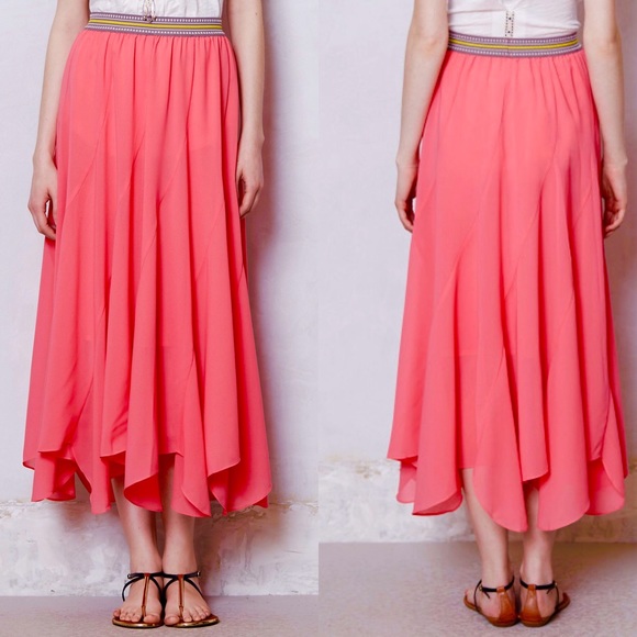 Anthropologie Coral Skirt