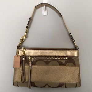 Gold coach bag