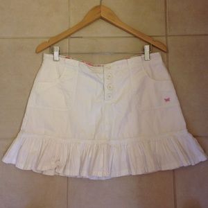 White Ruffled Hem Skort