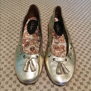 Authentic Gold Cole Haan Flats