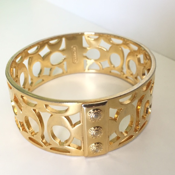 Coach Gold Bangle Cuff Bracelet