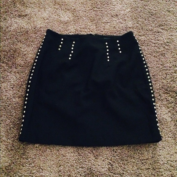 H&M black skirt w/gold studs