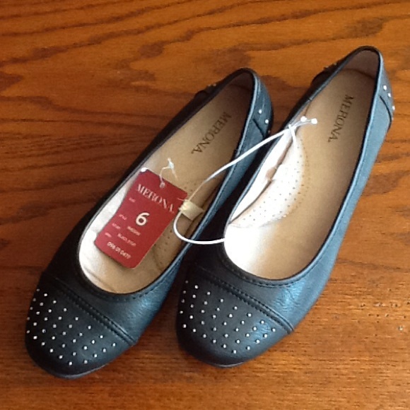 Merona Maegan Black Stud Flats-NEW!