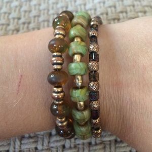 Alex and Ani set of 3 fall tone bracelets