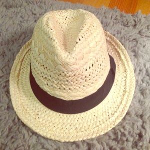 J crew open weave ribbon fedora