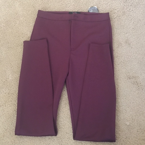 Wine colored high waist leggings