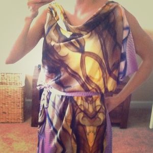 Jessica Simpson off-the-shoulder waist-tied dress