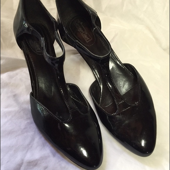 T strap low heels