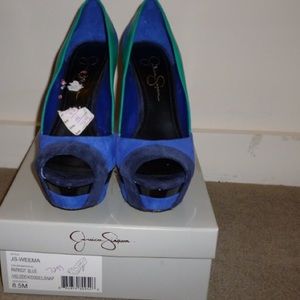 Jessica Simpson Weema Patriot Blue Kid Suede
