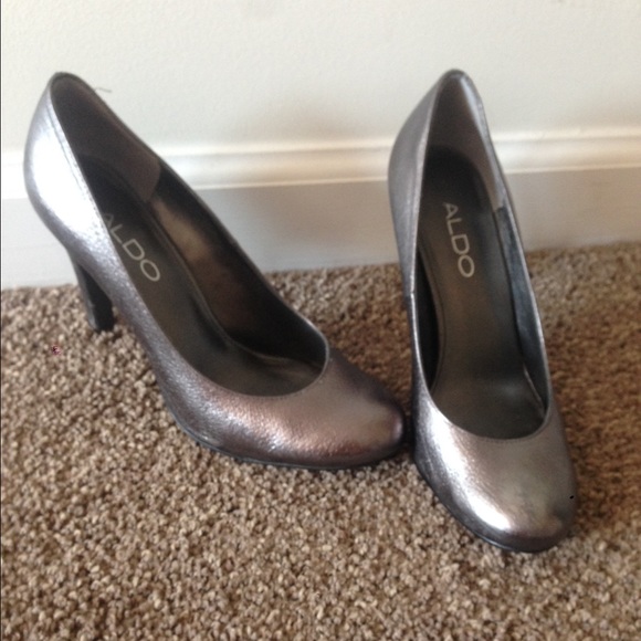 Aldo silver heels .
