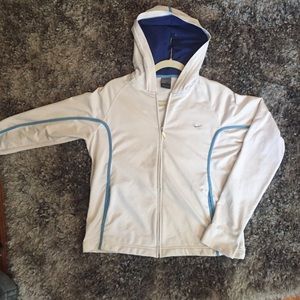 White nike DRIFIT zip up hoodie
