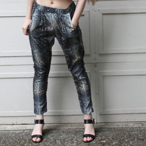 Snake skin silky pants