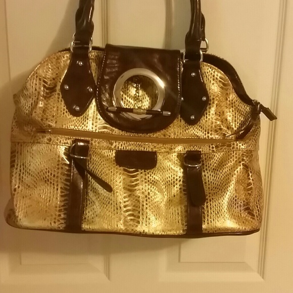 Large gold handbag