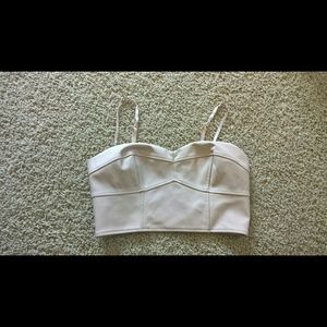 Light pink leather crop top S