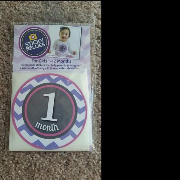Sticky bellies baby girl month stickers