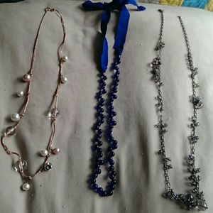 Three J Crew long necklaces