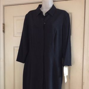Liz Claiborne Blue Suit Shirt Dress NWT