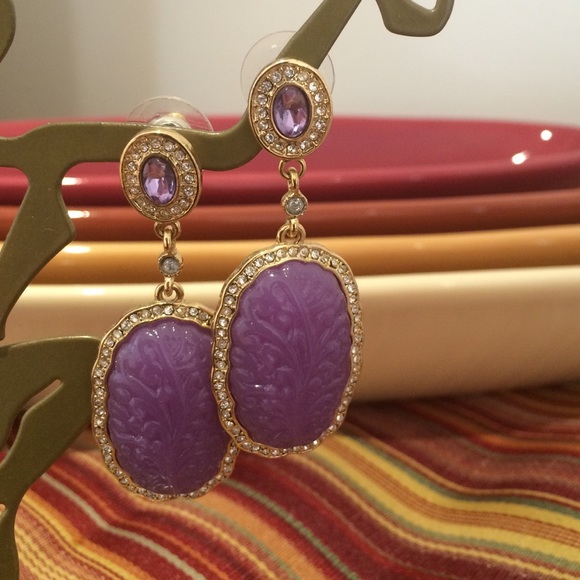 Anthropologie lavender drop earrings