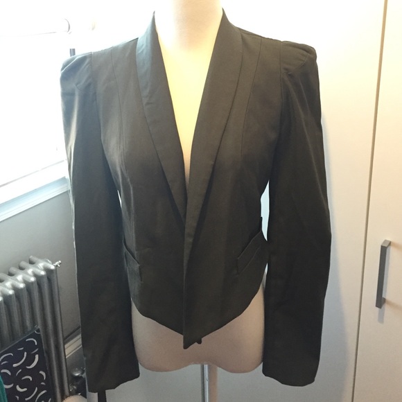 Olive puff sleeve blazer - Picture 1 of 4
