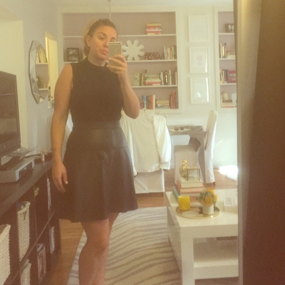 Kate Spade Saturday Cotton/Leather Combo Dress.