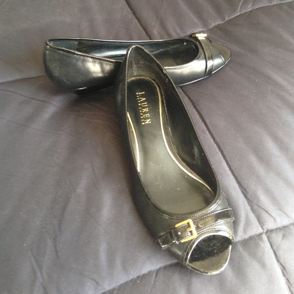 Ralph Lauren peep-toe black shoes