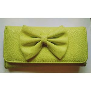 Yellow-Green Wallet with Bow
