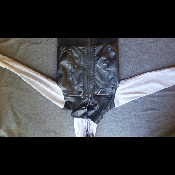 LEATHER HOODED JACKET