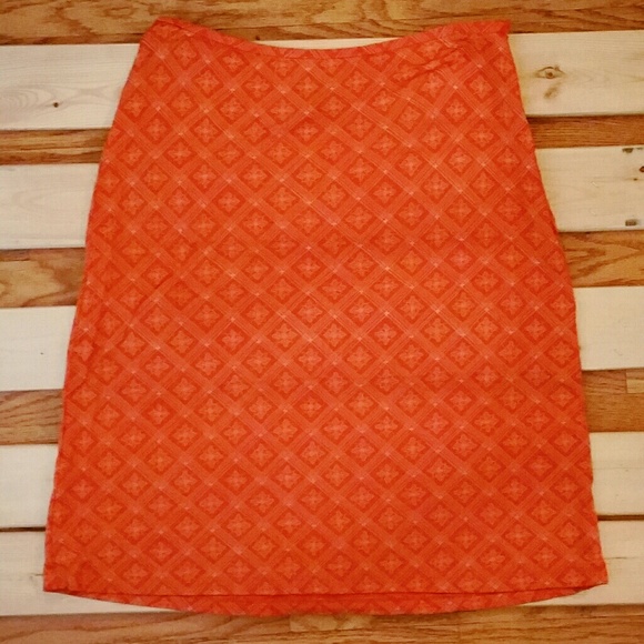Ann Taylor Orange Print Skirt