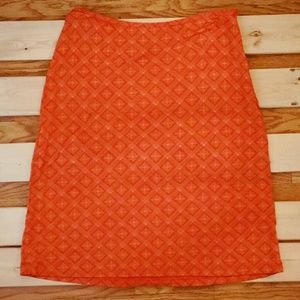 Ann Taylor Orange Print Skirt