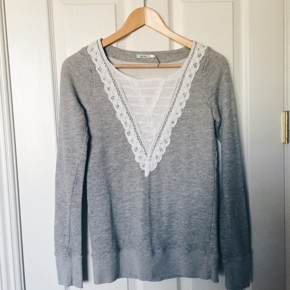 Kimchi Blue grey sweater with lace