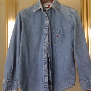Denim button down