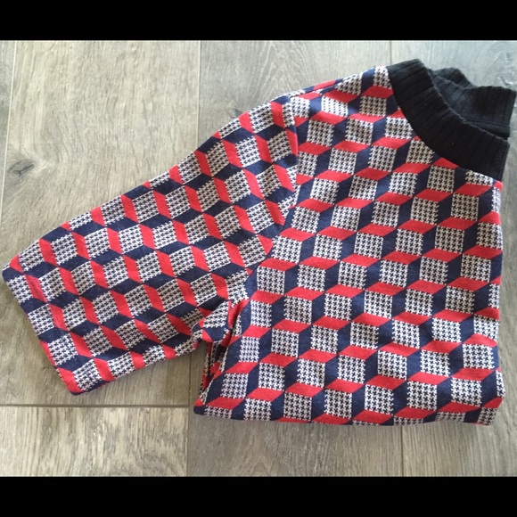 Topshop Tops - TOPSHOP Short-Sleeve Geometric Print Top