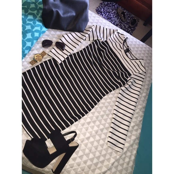 Black and white stripped dress