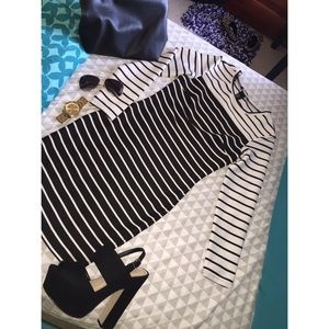 Black and white stripped dress