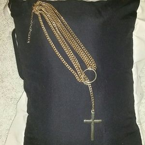 Gold chain cross necklace