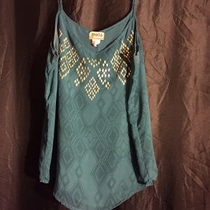 🎀SALE🎀 Teal Chiffon triangle pattern top size XL