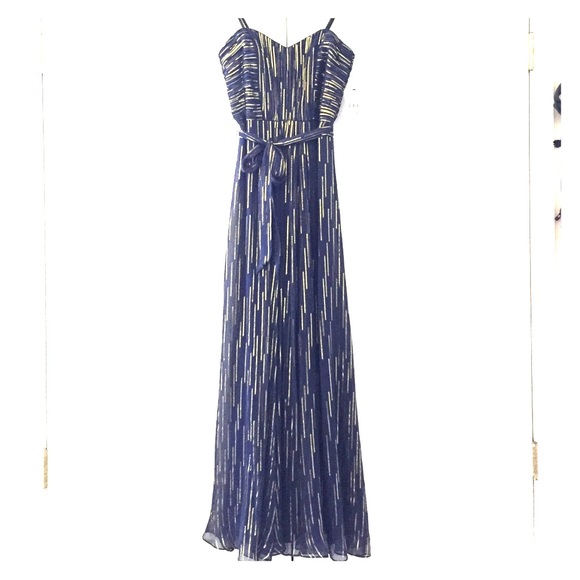 Laundry by Shelli Segal Navy/Gold gown, sz 2