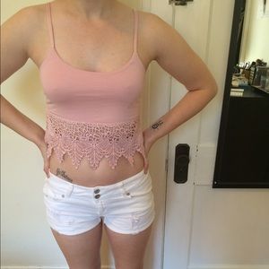 Pink LA hearts crop top