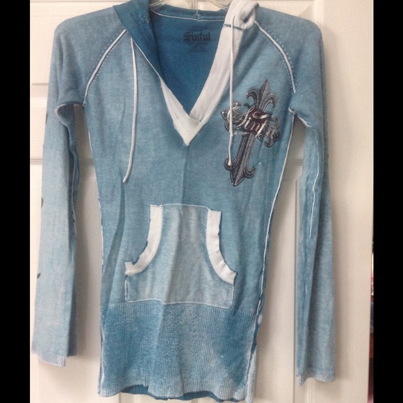 Sinful hooded shirt, sz MED