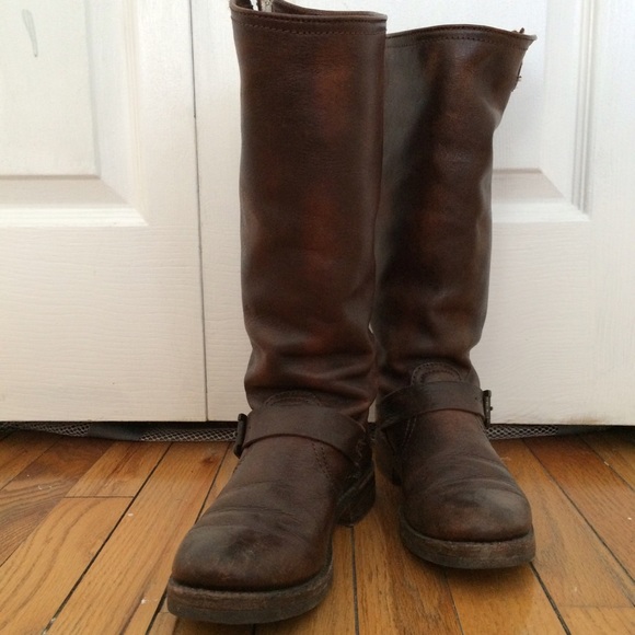 Frye Veronica Slouch Boots in Dark Brown - Picture 2 of 4